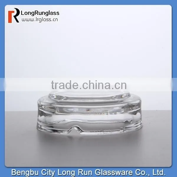 LongRun wholesale 4'' plain design round glass ashtray in clear
