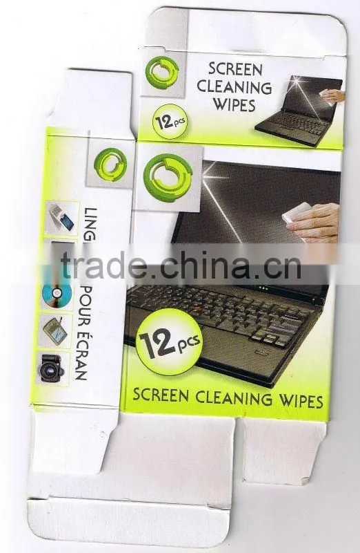 computer screen lens cleaner, tube pack wet cloth, CE certification