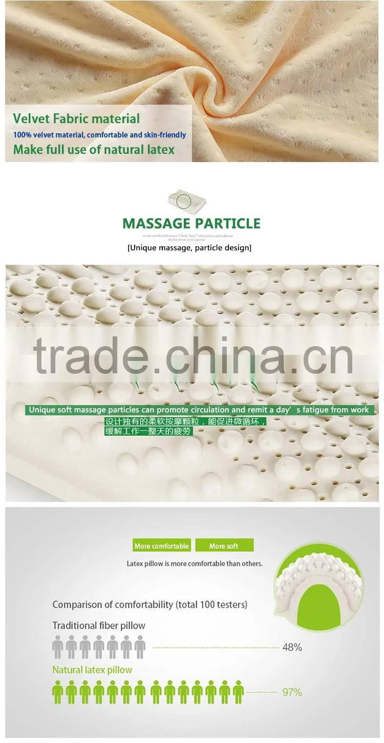 XD-KM004 100% natural latex massage pillow sleep for success 45D with size 60*40*10/12