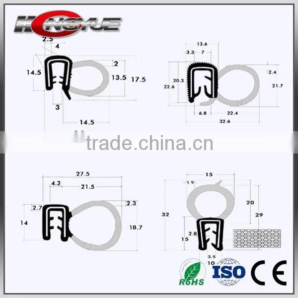 u shaped edge trims protective door window frame epdm car rubber seals