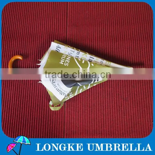 24"aluminum shaft wooden handle customized straight umbrella