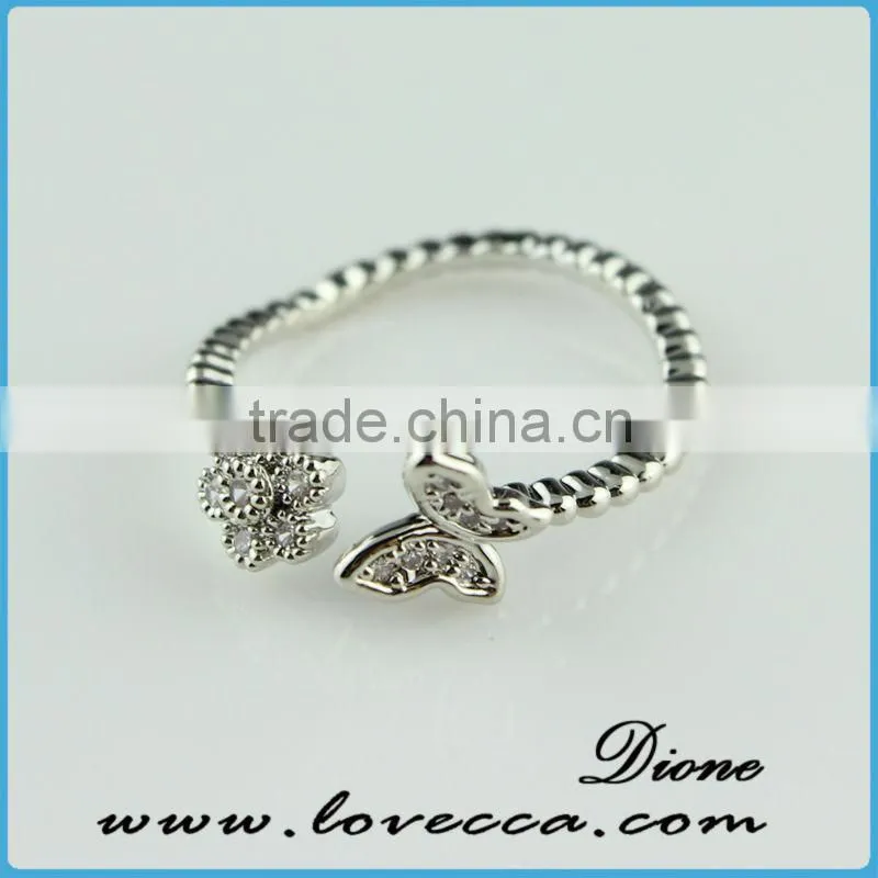 2015 new arrival coustom design lots of rhinestone brass white gold plated ring jewelry