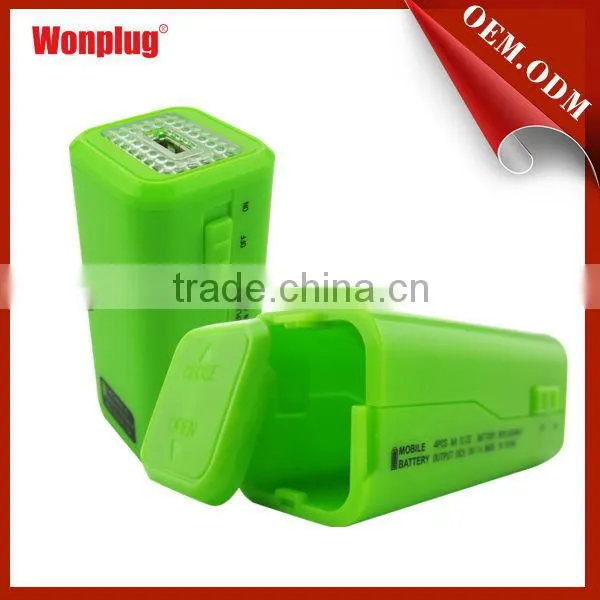 Colorful power bank powered by 4pcs of AA batteries suitable for charging all the cell phones