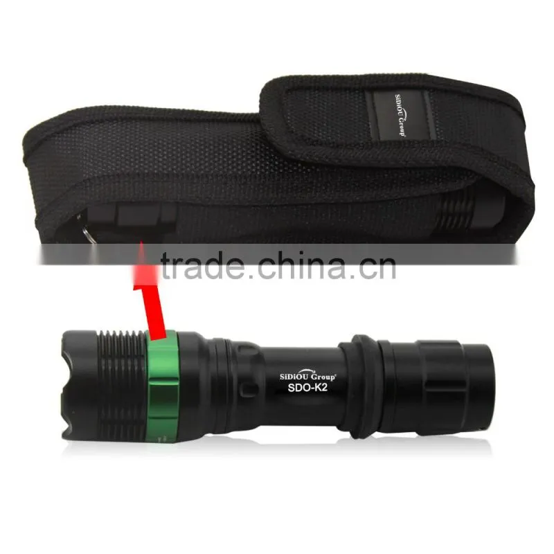 Sidiou Group Super Bright T6 LED Flashlight torch 900 Lumens 7W Zoomable Torch Set With USB Rechargeable Bicycle Taillight