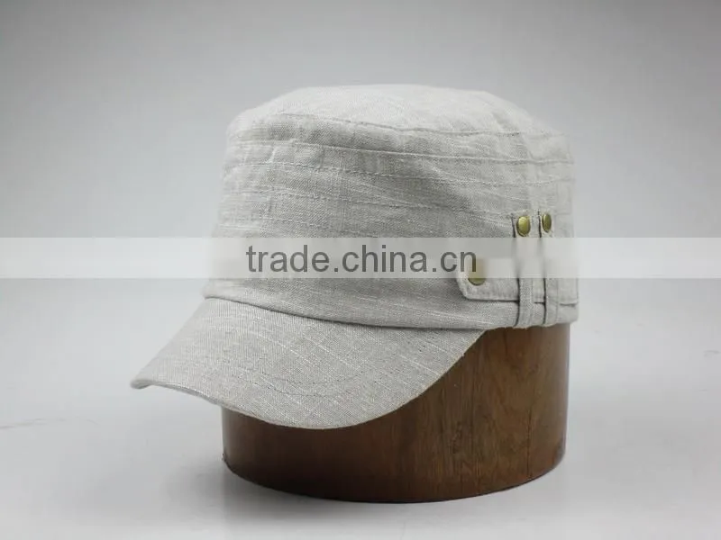100% linen military army caps for women without logo