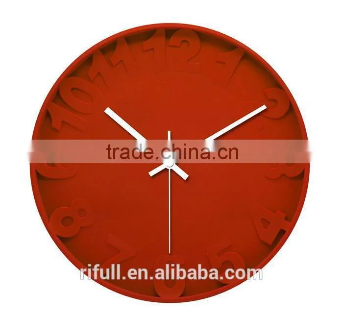 diameter 30cm red silicone digital wall clock for home decorated