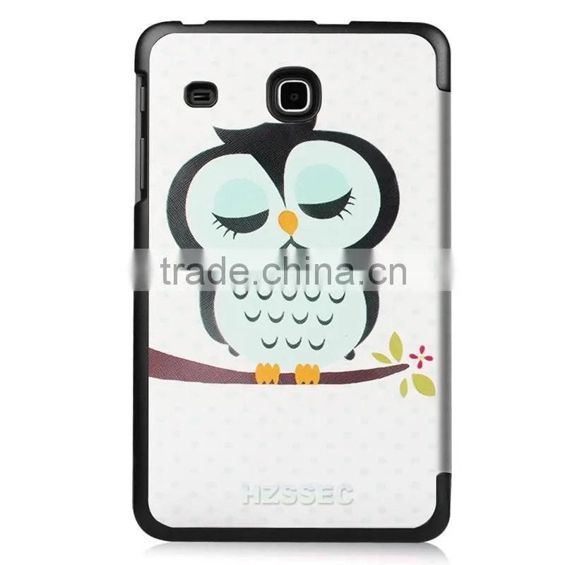 Embossed owl pattren case stand pu leather tablet cover case for Samsung Tab E 8.0