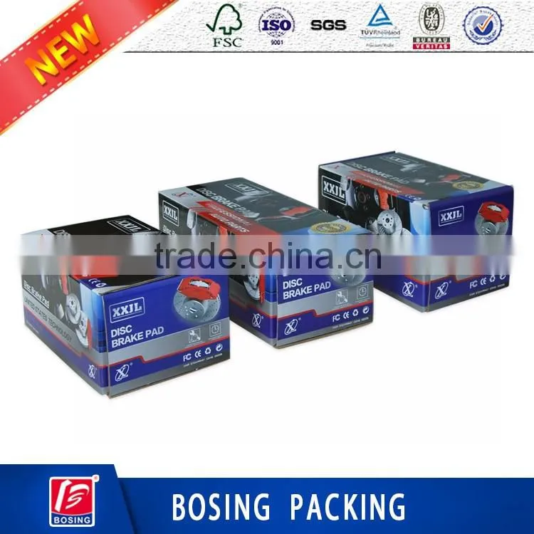 Color printed custom design auto brake pad corrugated packaging box
