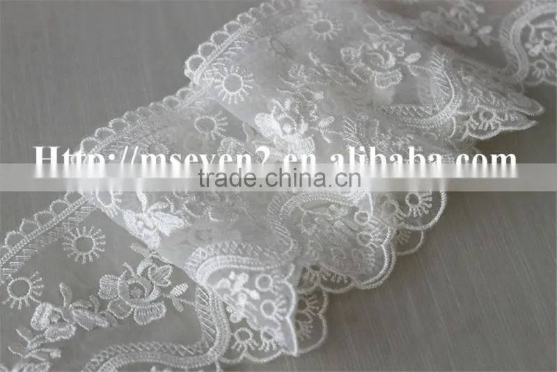 good price 9cm natural tulle polyester lace fabric for sale