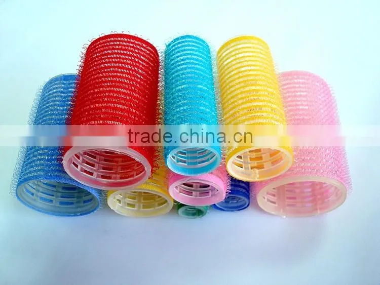 Wholesale plastic Soft Foam Sponge Velcro Hair Roller for salon