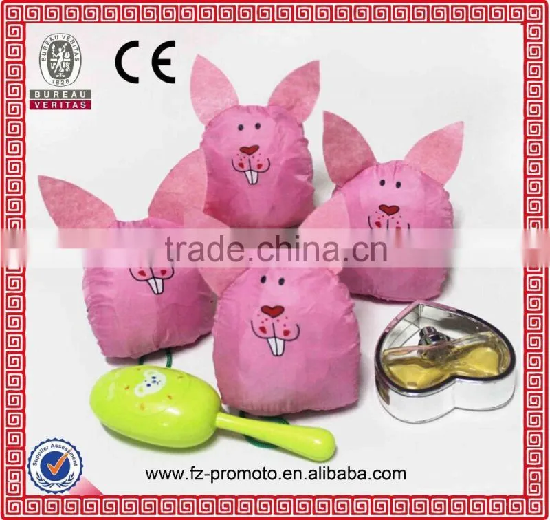 210D polyester foldable shopping bag with adorable animal head shape of shopping bag