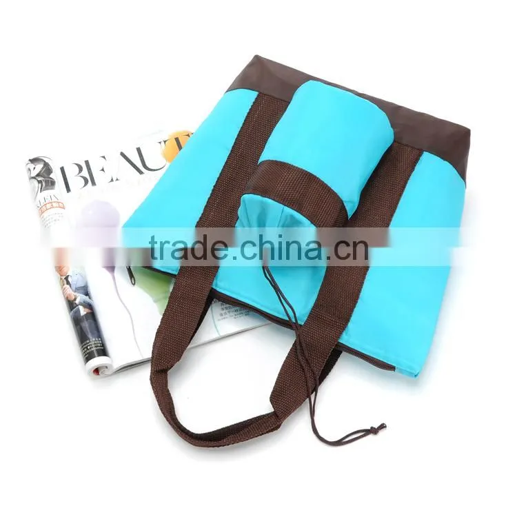 2015 new design 420D polyester PVC cooler tote lunch bag