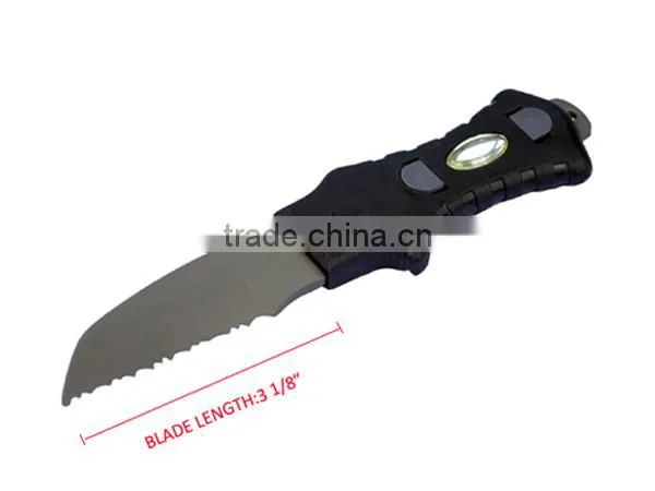 420 Stainless Steel Serrated Point BC Yellow Diving Knifes Survival Knife