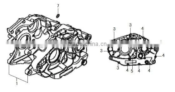 Loncin gn300 engine parts gn300 crankcase assy