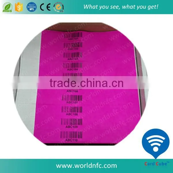 Disposable Waterproof NTAG213 RFID Paper Wristband