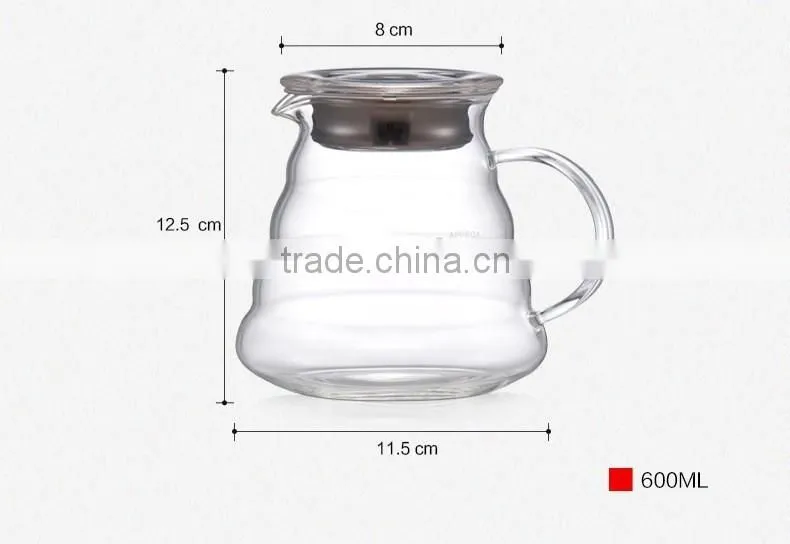 Coffee Server, Standard Glass Coffee Carafe, Coffee Pot with coffee filter paper set