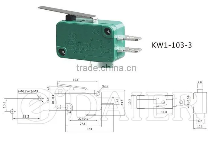 3 position micro switch KW1-103-3