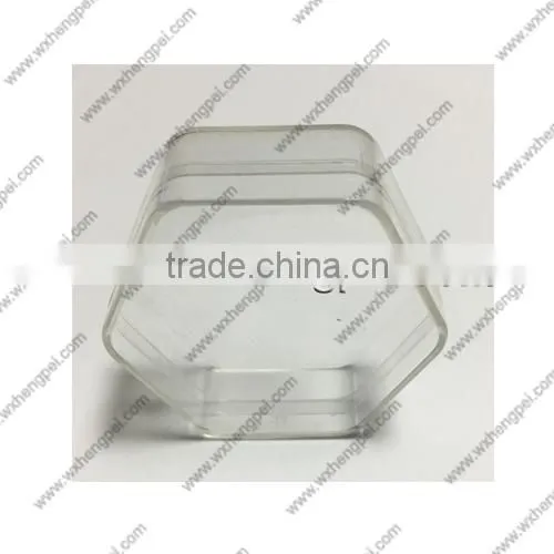Cleverish portable cute transparent hexagon plastic storage jewelry wedding box kit