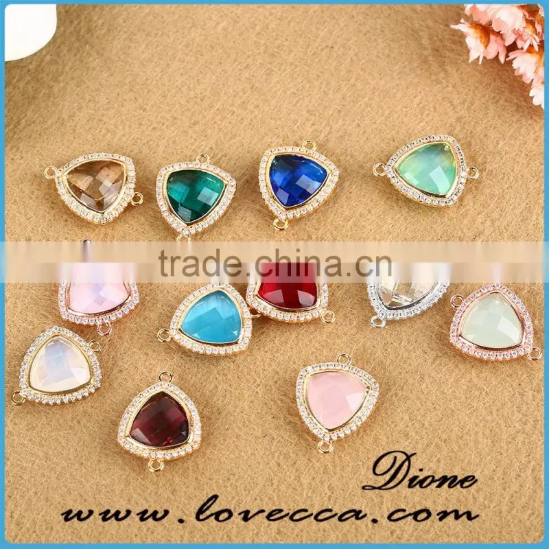 Decorative DIY glass stone jewelry facted colored glass cut stones