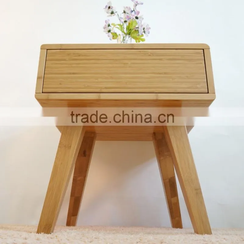 Home bamboo furniture living room corner sidetable with drawer