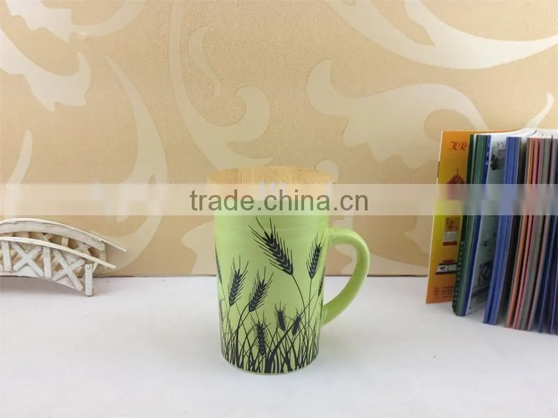 ceramic mug with color glazing decal printed