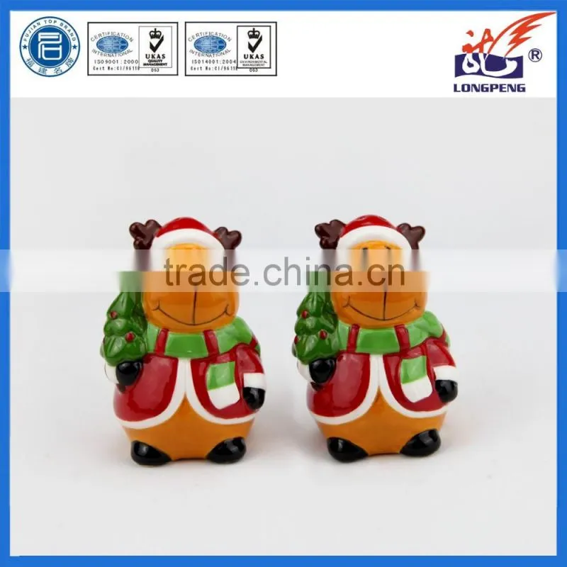 Christmas Reindeer Salt and Pepper Shakers Collectible Ceramic Deer Salt & Pepper Shakers