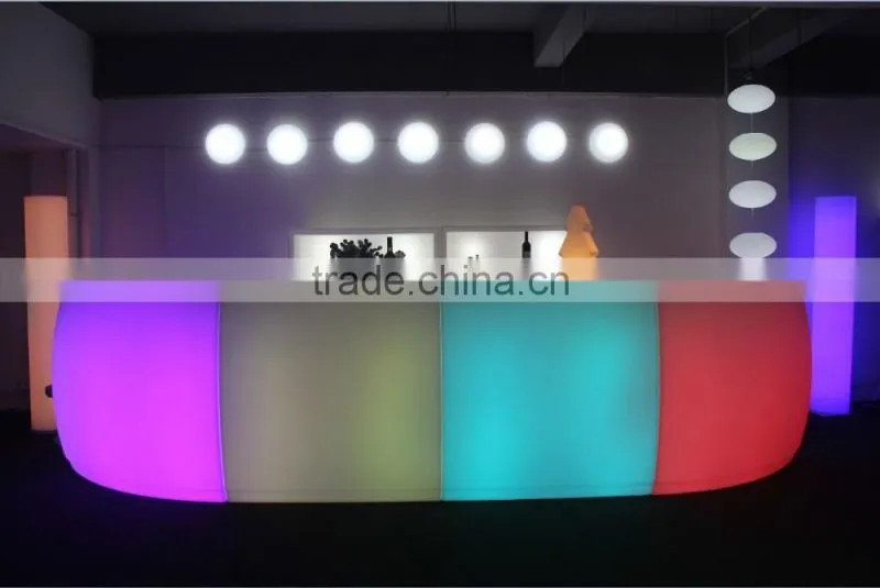 Led shop showroom reception counter designs home party light up bar counter