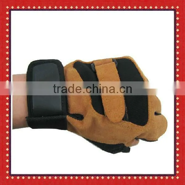 Black Suede Leather gym gloves