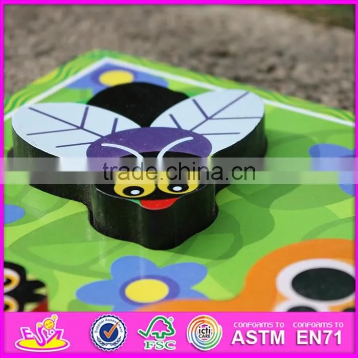 2016 new design educational insects toy wooden learning shapes for kids W14D019