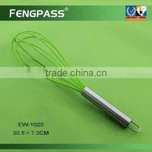 Metal egg whisk , egg beater , silicone egg wisk EW-1006