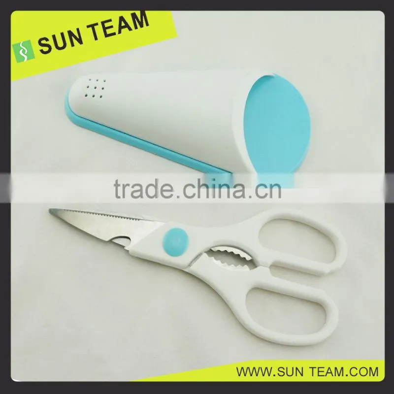 SK023 8-1/4" FDA certificated magnetic cover kitchen scissor with bottle opener