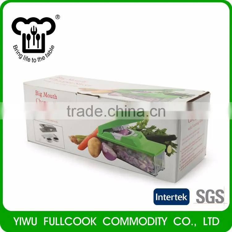 New vegetable cutter chopper, dicer slicer container with 3 different cutting blades