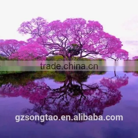 Decorative width 10m and height 5m artificial purplish red tree branches with special styles
