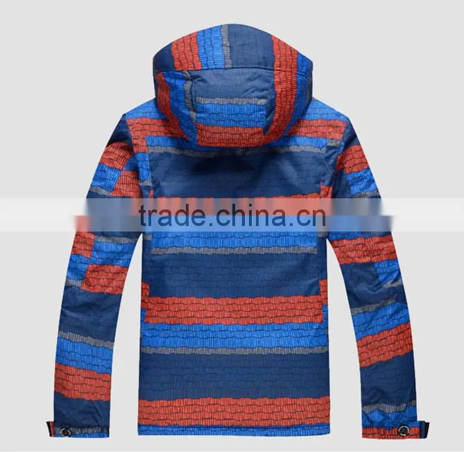 down feather men colorful ski jacket with hood