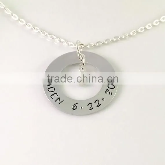 Silver Plated Necklace Gender Reveal, Baby Girl necklace, Baby Girl gift, Crystal , New Mom jewelry, Personalized Necklace