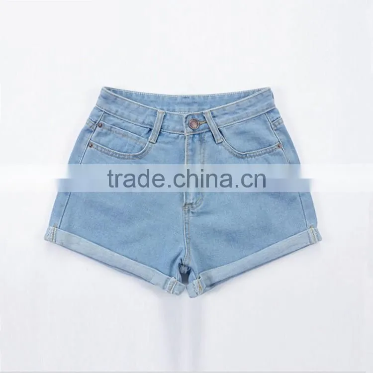 2017 plus size XL ladies summer hot high waist jean shorts for women