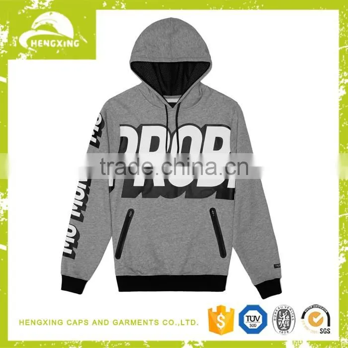 high quality fashion style mens embroidery cotton polyester pullover custom made hoodies