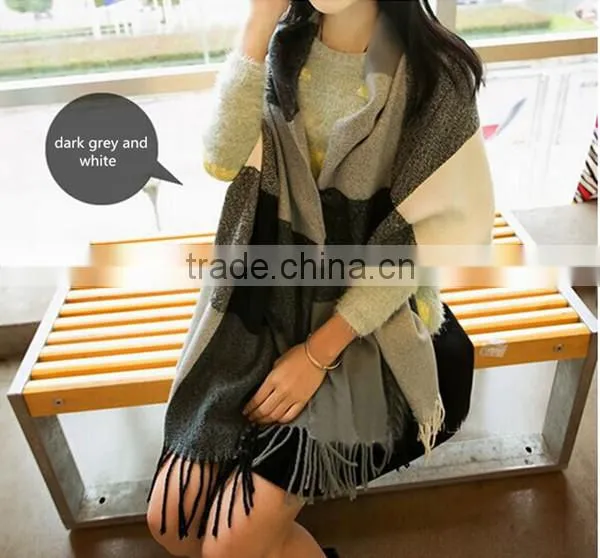 1pc Different color choice super long colorful winter warm knitting stitching scarf,shawl