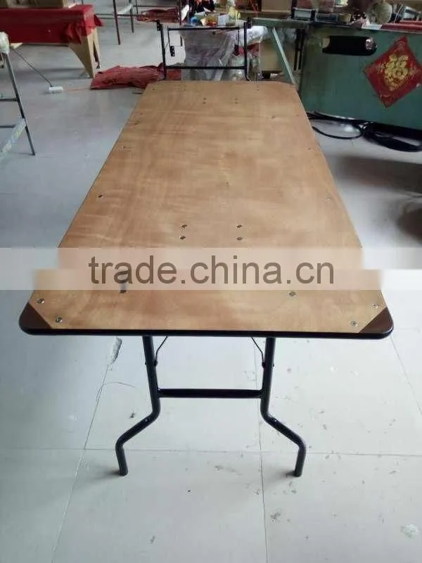 high quality plywood folding long table/plywood rectangular banquet table