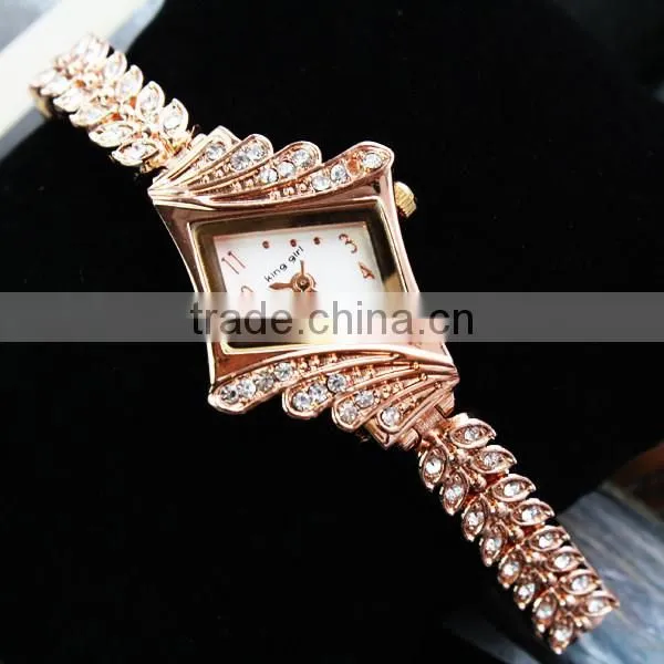 2016 Hot Sale Fashion Gold Wrist Watch Bracelet Women Watches