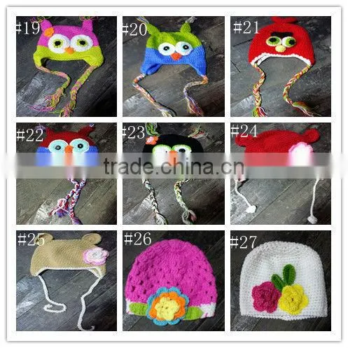 Chirstmas handmade owl crochet hat Baby Boy/Girl Crochet Animal Beanie Hat cute baby crochet hat sock hat