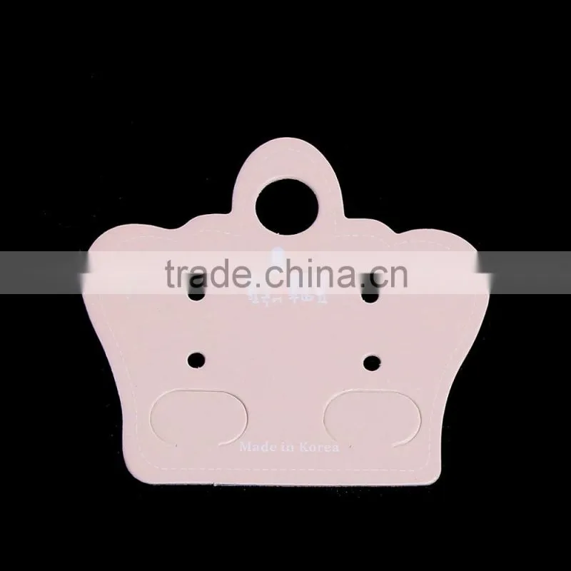 Paper Jewelry Display Card Crown Light Pink 5.2cm(2") x 4.8cm(1 7/8"), 1 Piece