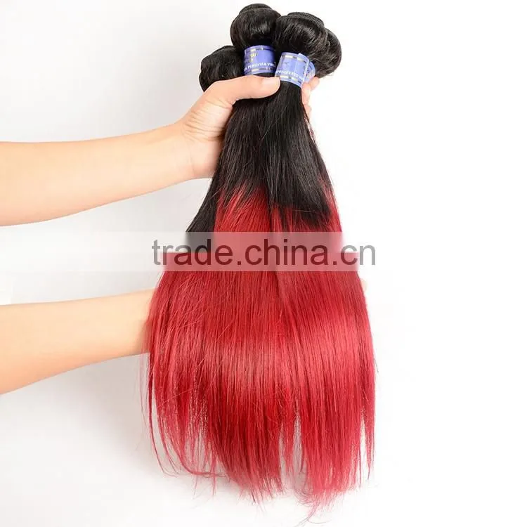 3 Bundles Red Wholesale Cheap Colored Brazilian Hair Weave Fast Shipping