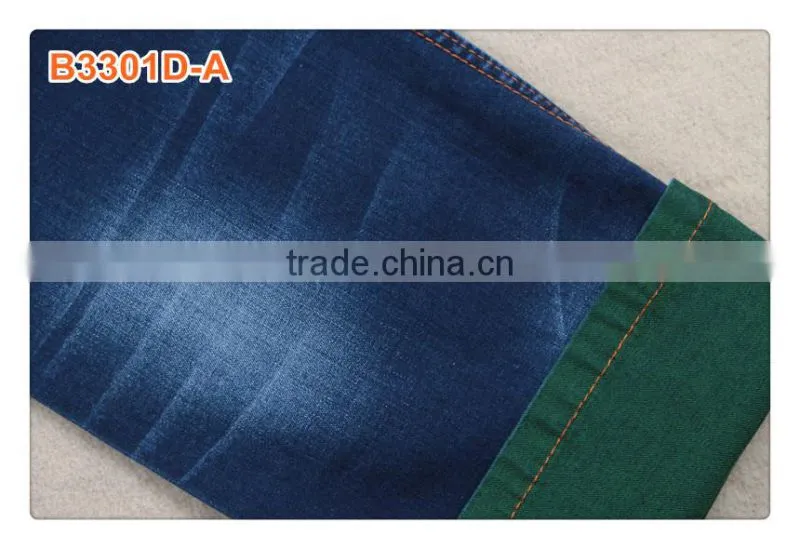 cotton tencel dark indigo color slub denim fabric