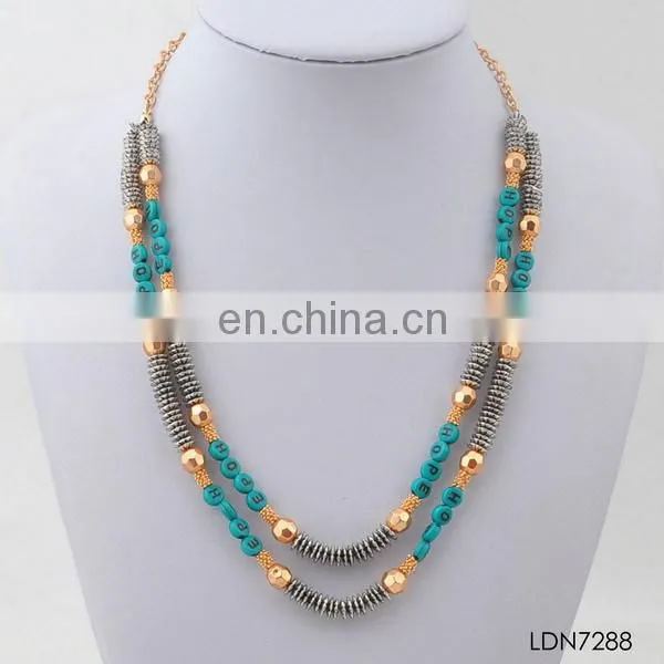 Layered beads LOVE necklace jewelry