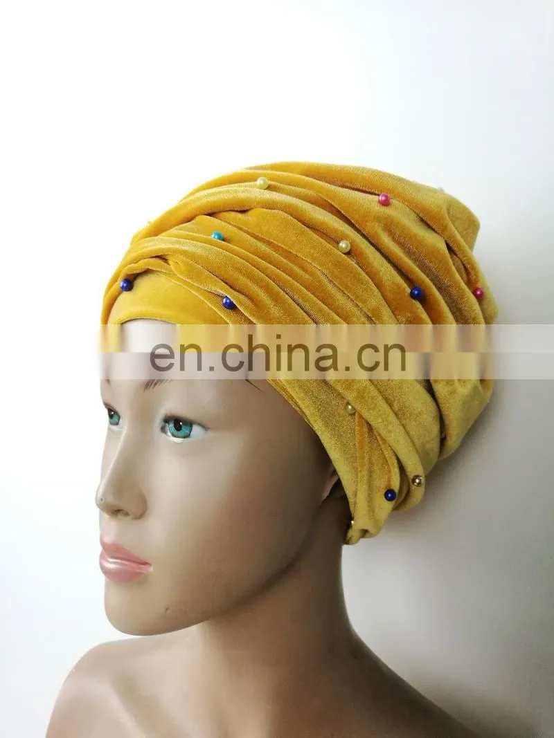 Tokay new arrival beaded turban head wrap for party