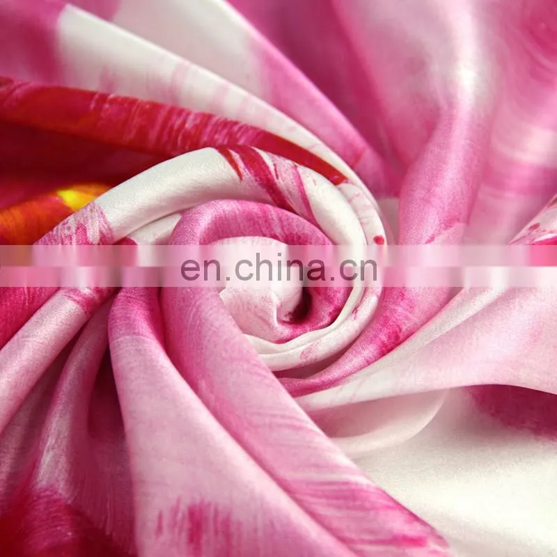 Purple silk square scarf for women factory wholesale