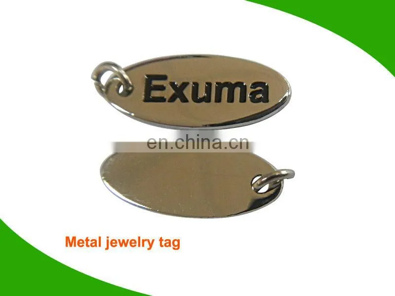 Shiny color metal tags for jewelry small custom metal jewelry tags