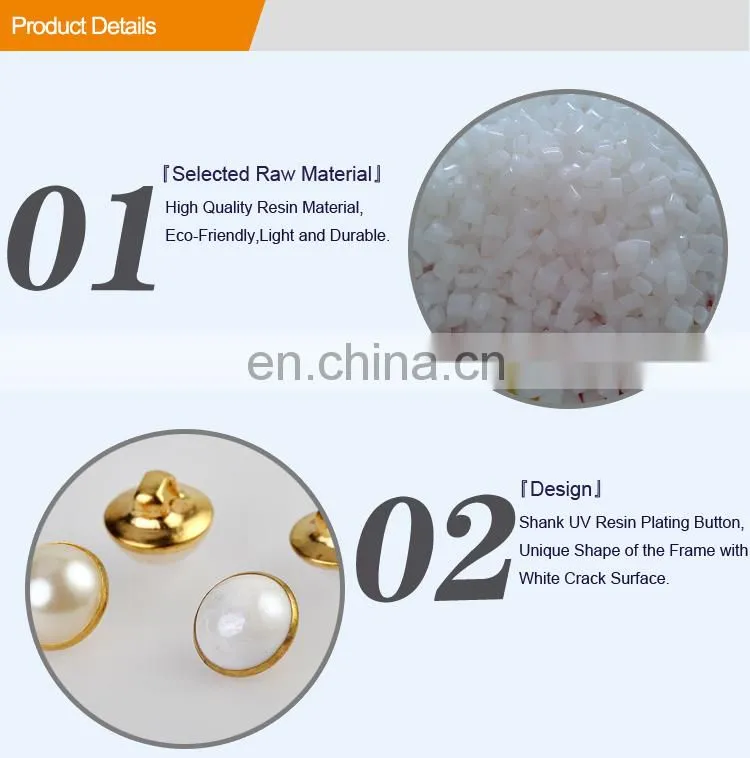 ABS Gold Plating Pearl Shank Button BA60393
