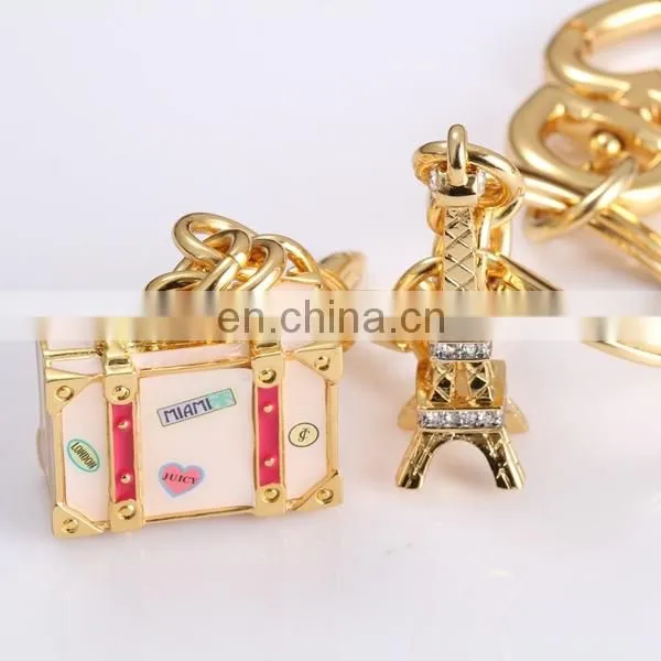 HOT SALE CRYSTAL SOUVENIR EIFEL TOWER BOX KEY CHAIN DEPENDENTS